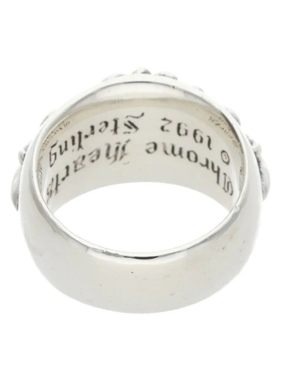 Chrome Hearts Flrl Floral Cross Silver Ring